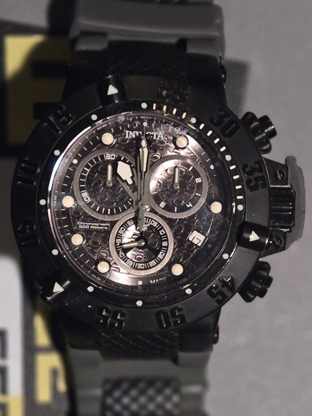 Invicta Black Stainless Steel Chronograph Watch